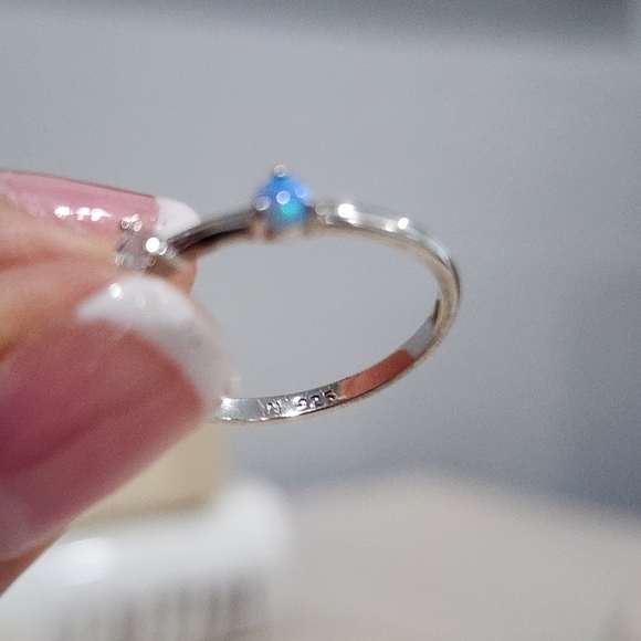 Opal silver stackable rings - Picture 2 of 3